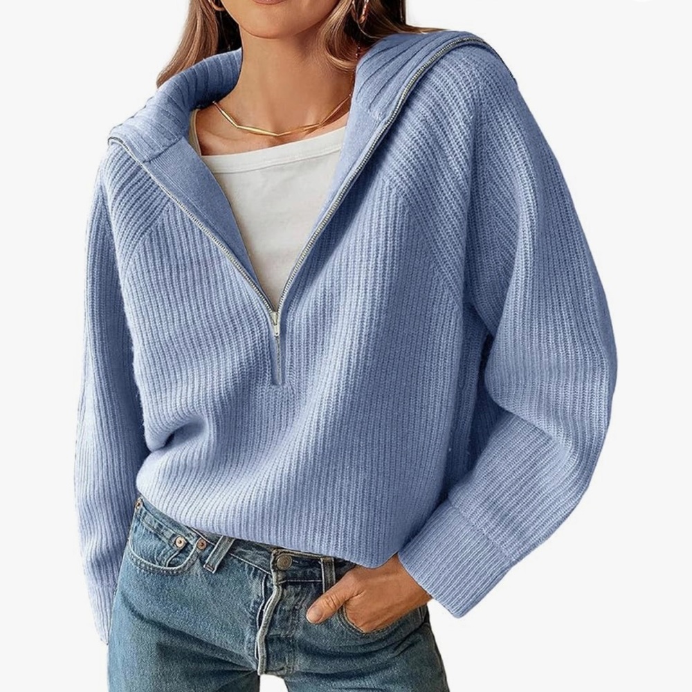 Amazon baby blue knit sweater